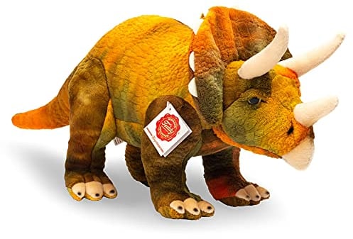 Teddy Hermann 94506 Dinosaurier Triceratops 42 cm, Kuscheltier, Plüschtier mit recycelter Füllung