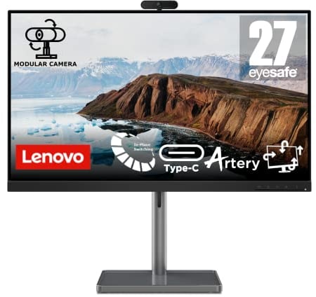 Lenovo L27m-30 | 27 Full HD Monitor | 1920x1080 | 75Hz | 250 nits | 4ms Reaktionszeit | HDMI | VGA | AMD FreeSync | integr. Kamera & Lautsprecher | höhenverstellbar | schwarz