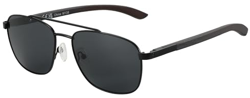 ZENOTTIC Sonnenbrille Herren Damen Polarisiert Pilotenbrille Retro Holz Und Metall Material UV 400-Schutz