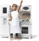 ATAA Toys Cocina de Madera 95x32x103cm - Blanco - Cocina de Juguete de Grandes Dimensiones para niños y niñas