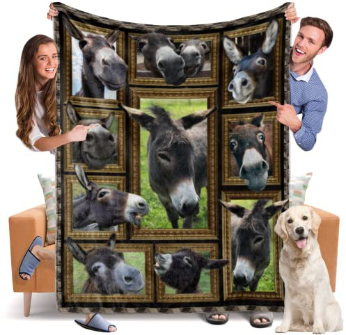 Überwurfdecke, Eseldecke, flauschige Fleece-Decke, gemütlich, warm, Reisedecke für Couch, Sofa oder Bett, 152,4 x 203,2 cm
