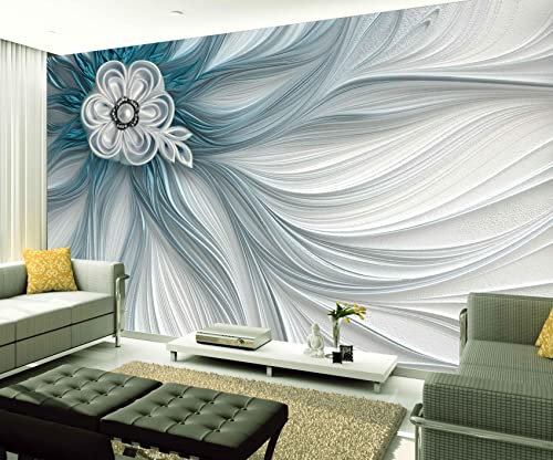 XAONUO Mode Papier Peint Panoramique Bleu Modèle Texture 140X70Cm Papier Peint Intissé 3D Effet Poster Geant Mural Personnalisé 3D Pour Salon Chambre Décoration Murale