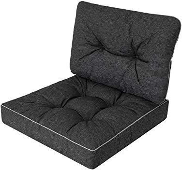 Bjird Gartenkissen Sitzauflage auf Gartenmöbel, Rattan, Gartenpolster Polsterauflagen auf Rataanmöbel,Kissen für Rattansessel - Schwarz - 60x60x40