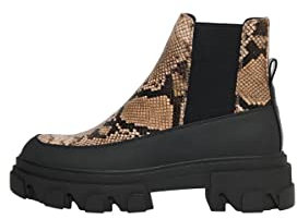 ONLY Shoes - Stivali da donna con effetto pelle di serpente, beige., 41 EU