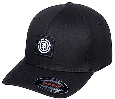 Element Treelogo Flexfit Herren Mütze mit gebogener Krempe, Flint Schwarz, Einheitsgröße