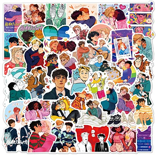 50 Stück Heartstopper Aufkleber für Koffer, Skateboard, Laptop, Computer, Wasserflaschen, Auto, Teenager, Jungen, Mädchen, Aufkleber, wasserdicht