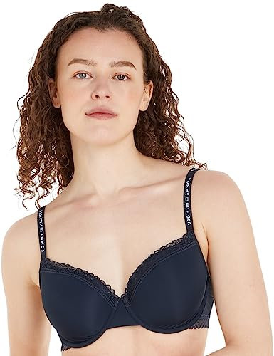 Tommy Hilfiger Damen Demi-Cups BH mit Spitzen-Details, Blau (Desert Sky), 80A
