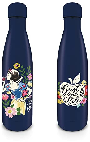 Pyramid Europe Disney Schneewittchen Metall-Getränkeflasche (Just One Bite Design) 540ml Wasserflasche - Offizielles Lizenzprodukt, Rot, Rosa, Weiß
