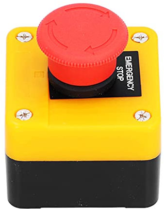 Bouton d'arrêt d'urgence, Champignon Rouge étanche 1NO 1NC 10A Interrupteur d'arrêt d'urgence pour Contrôler les Circuits de Contrôle Automatique