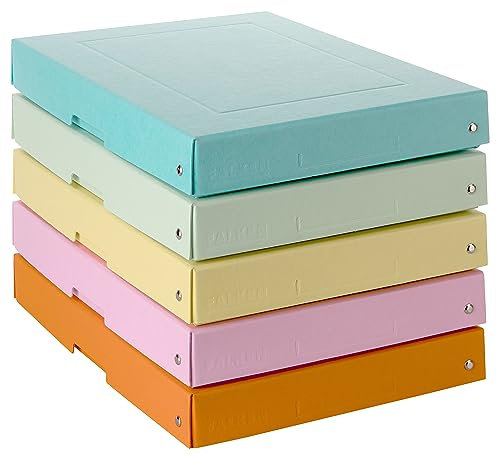 Original Falken PureBox Pastell. Made in Germany. 40 mm hoch DIN A4 1 Stück Zufallsfarbe. Aufbewahrungsbox mit Deckel aus stabilem Karton Vegan Geschenkbox Transportbox