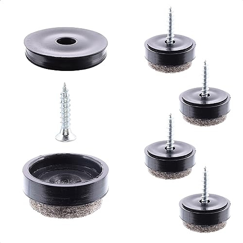 Wagner QuickClick® Filzgleiter Möbelgleiter Stuhlgleiter 4er-Set zum Anschrauben - 4X Basis Slim Ø 14 mm+4X Schraube +4X Gleiter austauschbar - Wollfilz Ultrasoft Slim Ø 17 mm - Made in DE - 16791099