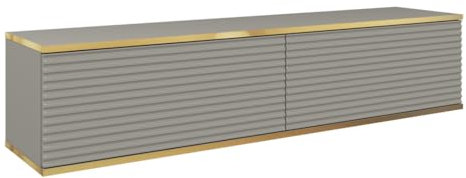 Meuble TV suspendu, doré, 135 cm, meuble de télévision, plusieurs couleurs, meubles de salon, style moderne (gris II)