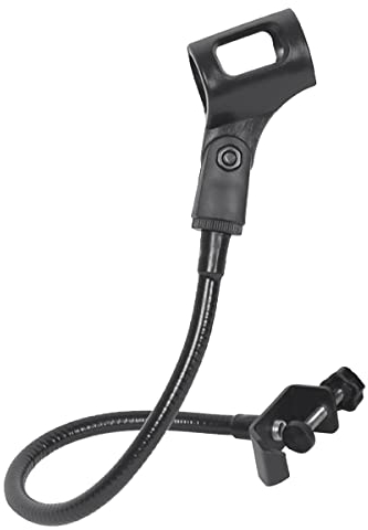 Steowsey Supporto per Microfono A Collo di Cigno Flessibile A 360 Gradi Regolabile con Morsetto da Tavolo Nero