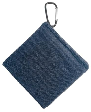 Golfball Handtuch mit Clip, Golfball Reiniger, 14 X 14 cm, Kleines Golfball Reinigungstuch, Golf Zubehör, Marine