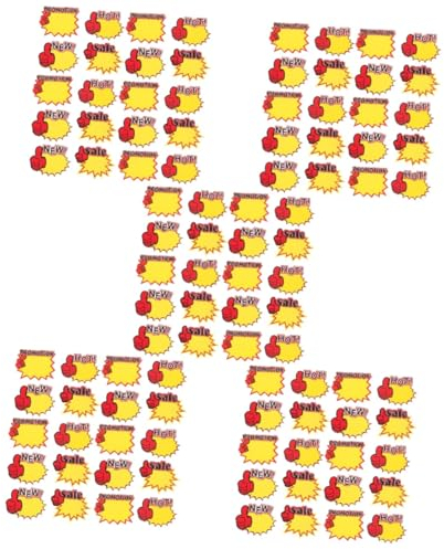 Gatuida 1000 Stk Warenpreisschild Preisschilder Für Obst Und Gemüse Garagenverkaufsschilder Leere Burst-zeichen Einzelhandelsdisplay Preisaufkleber Tag-zeichen Fluoreszenz Geschenk Papier