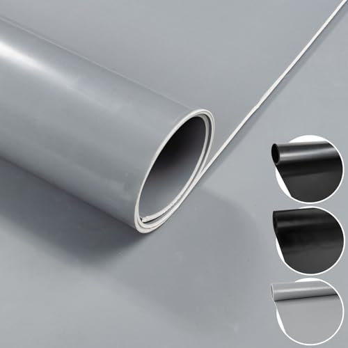 ANRO Gummimatte Gummiläufer Glatt 3mm Grau 100cm Breite - TPE, Geruchslos - Bodenbelag, Bodenmatte Glatt beidseitig Grau 300 x 100cm