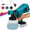 Akku Farbsprühsystem Kompatibel mit Makita 18V Akkus, Elektrisches Farbsprühsystem mit 1000ml Behälter, Elektro Lackierpistole, Elektrische Farbspritzpistole, 3 Düsen, 3 Spritzmuster(No Battery)