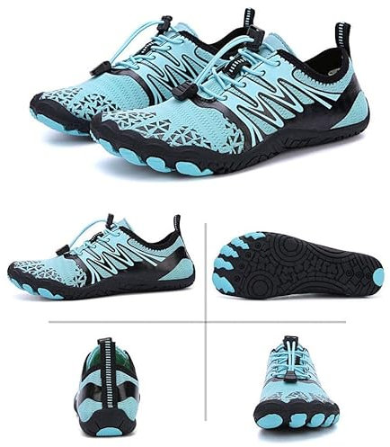 MEIION Chaussures légères pieds nus à séchage rapide, respirantes, chaussures aquatiques, piscine, plage, natation, bateau, randonnée, surf, promenade, Bleu délicat, 39 EU