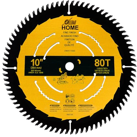 10 in 80T Table Saw Blade Compatible with Table Saw Blade Dwa11080