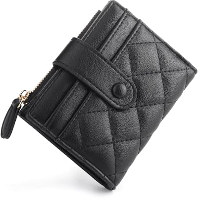 CHAOFANXI Geldbörse Damen Klein, Bifold Leder Kleines Portemonnaie für Frauen, Geldbeutel Damen Klein und im Kurzformat Portemonnaie Kleine Brieftasche Geldbörsemit mit Mehreren Fächern, Schwarz