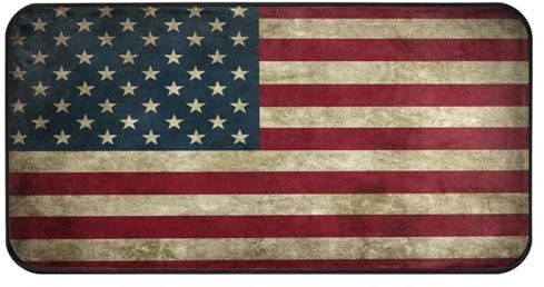 Küchen-Bodenmatte, Vintage, Amerika-Flagge, rutschfest, saugfähig, Läufer, Fußmatte, USA-Flagge für Eingang, Badezimmer, Garage, Heimdekoration, 99,1 x 50,8 cm
