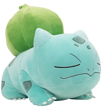 Pokémon Bandai Plüschtier Bulbizarr, der schläft – Plüschtier 40 cm sehr weich – Geschenkidee Plüsch für Kinder und Erwachsene – Spielzeug für Kinder ab 2 Jahren – offizielles Lizenzprodukt – JW0221