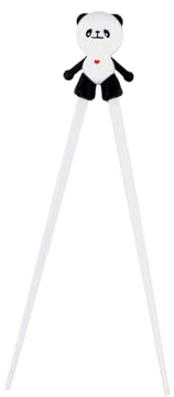 Volumoon Palillos Panda, Palillos para principiantes, Reutilizables, Palillos de Entrenamiento Niños, Palillos lindos Resistentes al Calor Palillos personalizados para Platos Asiáticos (Negro Blanco)