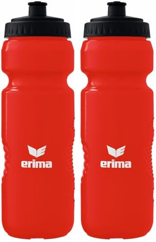 Erima Équipement Team Bouteille Unisex-Adult, Red, Standard (Lot de 2)