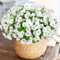 Weldomcor 10 Piezas de Flores Artificiales Exterior Resistentes a los Rayos UV Flores Falsas Plantas Artificiales para Hogar Cocina Jardín Porche Ventana Caja Decoración de Boda (Blanco)