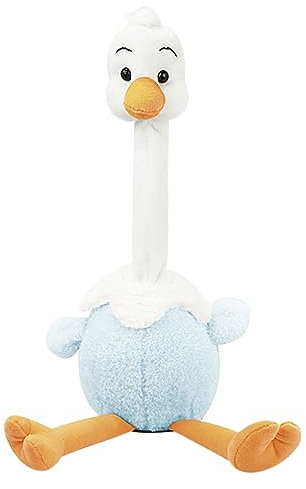 Sprechender Strauß Plüschtiere Babyspielzeug, Tanzender Strauß Singender Strauß mit Wiedergabefunktion, Singender,Aufzeichnung,Leuchten, Baby Interaktives Plüschtier für 2 3 4+ Jahre Kinder