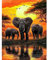 KEYIFA Éléphant Peinture par Numéros pour Adulte, Kits de Peinture au Numéro avec Peinture Acrylique et Pinceaux, DIY Animal Creatif Toile Peinture à l'huile, Décoration de Maison 30x40cm