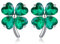 Reffeer Ohrstecker aus 925er Sterlingsilber mit Zirkonia, Kleeblatt-Ohrringe für Damen und Teenager, Kleeblatt-Ohrringe, grüne St. Patricks Day-Ohrringe (A-Silber)