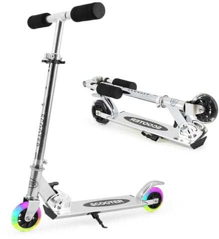 Y-RAIN Roller Kinder Scooter 6 Jahre, 2 LED aufleuchten Räder Tretroller Kinder Roller 3 Jahre Mädchen Jungen Klappbar höhenverstellbar hinterradbremse Roller für 3-10 Jahre