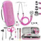 Scian 13-teiliges Stethoskop-Etui-Set, Stethoskopkoffer Zubehör inklusive, tragbare Erste-Hilfe-Tasche mit Vital Medical Supplies, Geschenk für Krankenschwestern, Rosa mit mehreren Fächern