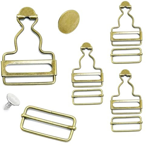 4 Pcs Dungaree Clips,Dungaree Buckle,Overall Clasp Overall Clips,Dungaree Clips and Buttons,for Repairing Old Buttons,Handcrafting,Adjustment of Denim Suspenders and Overalls,Clothing Repair