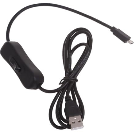 NRVTRE Câble USB vers Micro USB avec Interrupteur Marche/arrêt pour enregistreur de Conduite, Bande LED, Smartphone