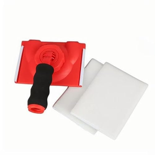Clean-Cut Paint Edger Roller Brush Safe Tool für Home Room Wand Decke (Mit Griff+2x Pads)