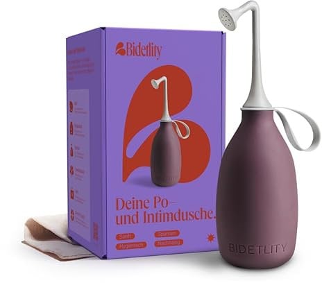 Bidetlity Podusche & Intimdusche 3.0 – Tragbares Reisebidet, ersetzt Feuchttücher, spart Papier, neuer Duschkopf, inkl. Tasche, BPA-frei