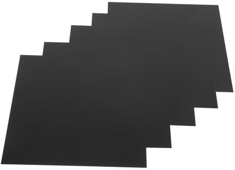 Cabilock 5 Piezas De Láminas De Aluminio Anodizado Negro 5052, Placas De Metal Blanco Para Grabado, 0,5 Mm De Grosor y 200x200 Mm, Ideales Para Señalización Industrial y Manualidades