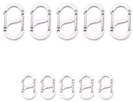 10 Stück Mini Karabiner Schmuckverschluss,Edelstahl Verschluss für Armbänder & Halsketten Verschlüsse,Kleine Karabiner für DIY,S-Lock-Armband Verschlüsse zum Klemmen,Doppel-Öffnung S-Haken für Kett