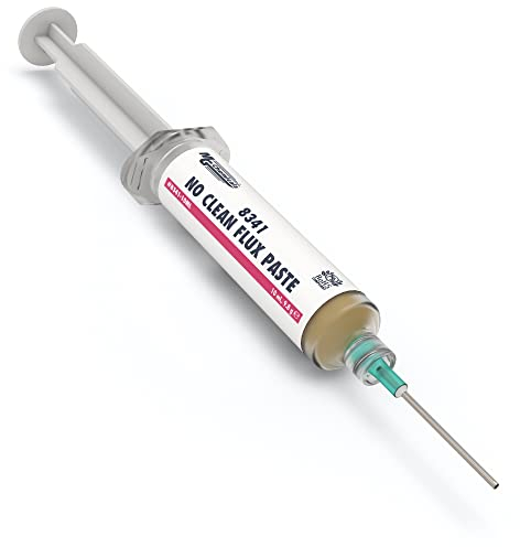 MG Chemicals 8341 No Clean Flux Paste, dispenser pneumatico da 10 millilitri (completo di stantuffo e punta di erogazione)