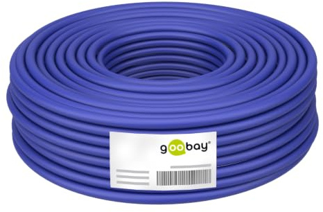 Goobay 91893 CAT 7A+ Netzwerkkabel, S/FTP (PiMF), 100m Blau/Schwarz