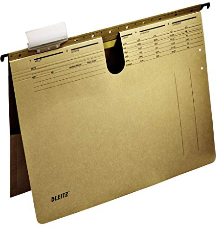 Leitz Hängehefter ALPHA®, kfm. Heftung, mit Tasche, Natronkarton, naturbraun