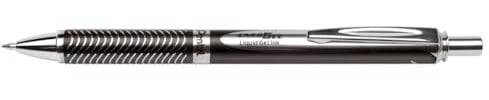 Pentel BL407A-A EnerGel Liquid-Gel-Roller Sterling mit matt-schwarze Oberfläche, Strichstärke 0.35 mm, Kugeldurchmesser 0.7 mm, schwarz, 1 Stück (1er Pack)