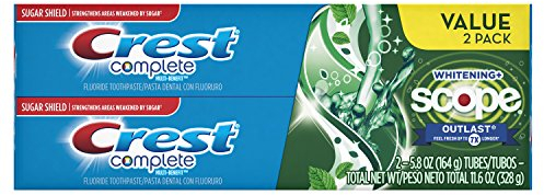 Crest Vollständige multi benefit scope outlast whitening zahncreme mint 5.8 ounce (pack of 2)