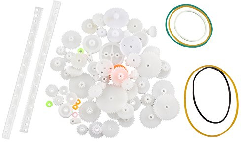 HALJIA 75 Stück von Kunststoff Getriebe Zahnrad Schneckengetriebe Zahnstange Set Plastic Gears Toy für DIY Modelle/Roboter/Getriebe