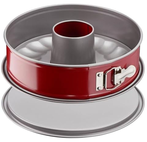 Tefal J1642014 Moule à Savarin à Charnière, Acier, Rouge, 19 cm, 10 x 21 x 21 cm