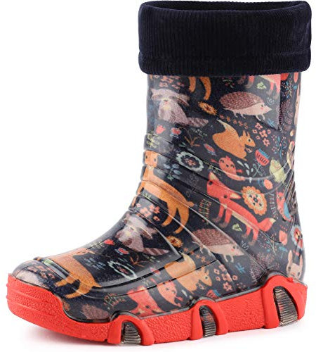 Ladeheid Kinder Mädchen Jungen Gummistiefel gefüttert Swk 204 (Marine Tiere, 29/30 EU)