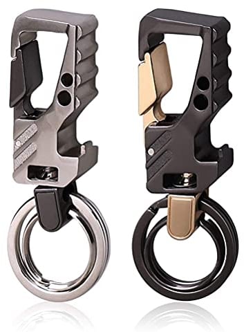nuoshen 2 Stück Männer Schlüsselanhänger Auto, Metall Flaschenöffner Schlüsselanhänger Bieröffner Bottle Opener Keychain Kapselheber Geschenk für Vater/Papa Ehemann Freund Gast