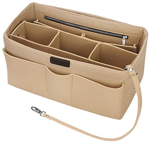 Betoores Taschenorganizer Filz Innentaschen für Handtaschen, Bag in Bag Organizer Innentaschen für Speedy 35 und LV Neverfull MM,Beige - L